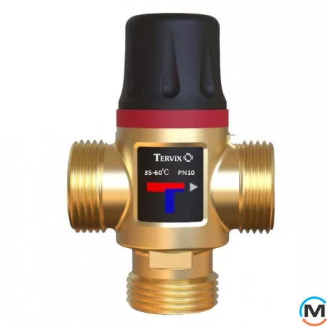 Термостатичний змішувальний клапан Tervix Pro Line TMV, G1" діапазон темп. 20-43C, Kvs 2,5, Діапазон регулювання: 20...43, фото 