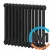 Трубчастий радіатор DeLonghi Multicolumn H=570 3-12 (секцій) конфігурація 0 (бічне 1/2") RAL9005МATT, Підключення радіатора: Бокове, Виконання: Горизонтальний, Колір: Чорний, Діаметр вхід/вихід: 1/2", Висота (мм): 570, Ширина (мм): 552, Глибина (мм): 107, фото 
