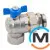 Кран-американка кутовий кульовий Bianchi 1" (blue/синій) "метелик", фото , зображення 2