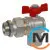 Кран-американка кутовий кульовий Bianchi 3/4" (red/червоний) "метелик", фото , зображення 2