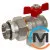 Кран-американка кутовий кульовий Bianchi 1" (red/червоний) "метелик", фото , зображення 3