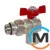 Кран-американка кутовий кульовий Bianchi 3/4" (red/червоний) "метелик", фото 