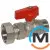 Кран прямий Bianchi 3/4" З х 3/4" В з накидною гайкою (red/червоний), фото , зображення 3