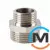 Ніпель редукційний 1/2"х3/8" нікель ASG, Діаметр різьблення: 1/2"х3/8", Виконання: Редукційний, фото 