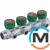 Розподільний колектор з регулюючими вентилями 4 контури 3/4''x1/2", латунь, Tervix Pro Line WD, Кількість виходів: 4, фото 