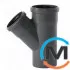 Тройник канализационный Ostendorf HT-Safe 90/75*45˚, Вид канализации: Внутренняя, Тип канализации: Простая, Градус (град.): 45, Модификация: 90/75х45, Цвет: Темно-серый, Диаметр (мм): 90, Материал: Полипропилен PPR, фото 