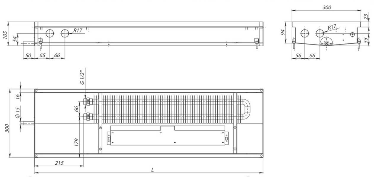 konvektory carrera cv hydro 90 принудительна konvekciya odin teploobmennik 300x90mm s drenagnym otverstiemrazmery