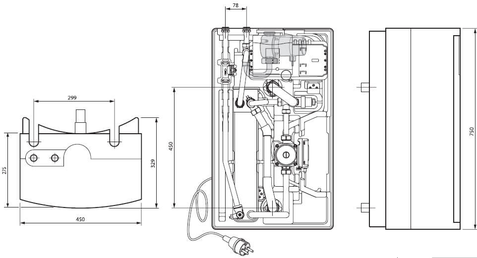 стантія приготування горячої води aquaflowrazmery