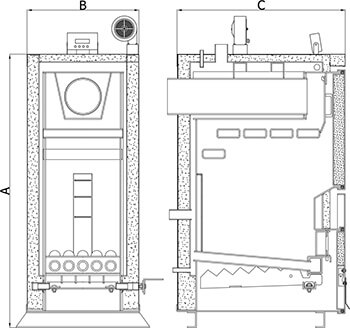 Heiztechnik Holz Plus razmery kotla