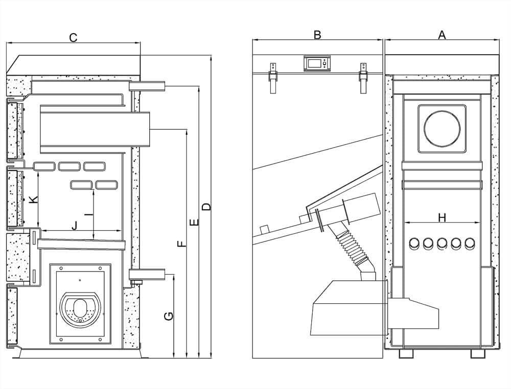 Heiztechnik Q Pellet Duo razmery kotla