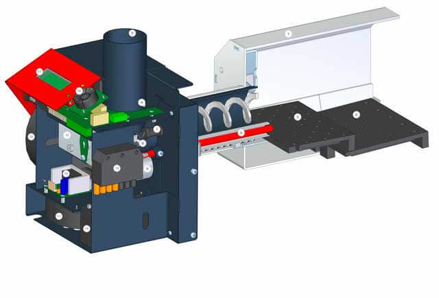 Pelletnaja gorelka Pelltech PV50b opisanie chertezh